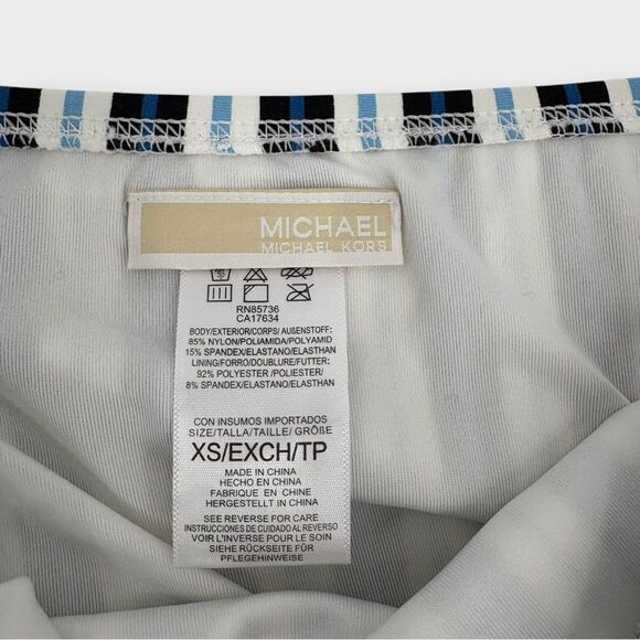 Michael Kors 2-Piece Bikini Set High Waist Bottoms & Bandeau Top in Stripe XS/M - Picture 9 of 10